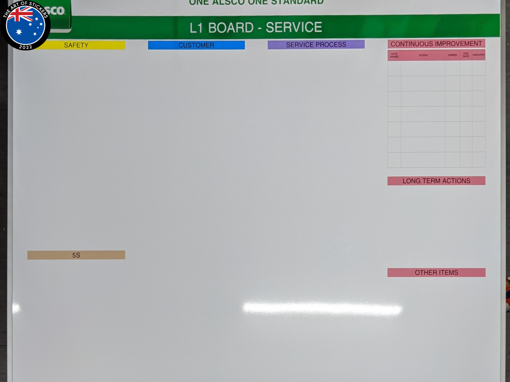 Custom Printed Dry Erase Laminated L1 Board Service Alsco Business Whiteboard