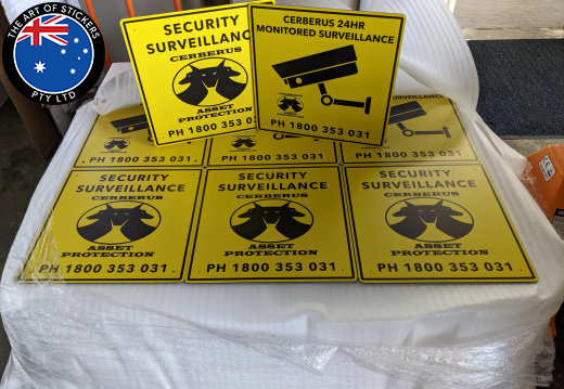 Bulk Custom Printed Cerberus Asset Protection Surveillance ACM Business Signage