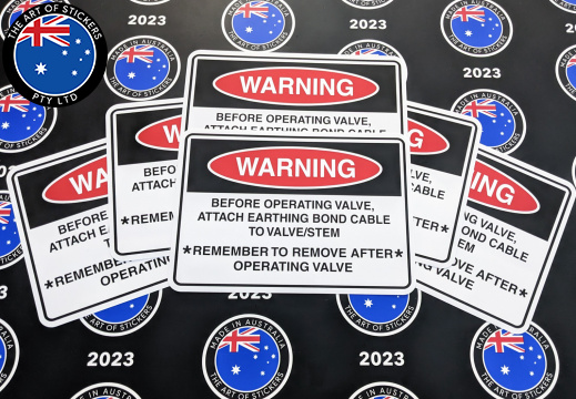 Custom Printed Contour Cut Die-Cut Danger Attach Earthing Bond Vinyl Business Safety Signage Stickers