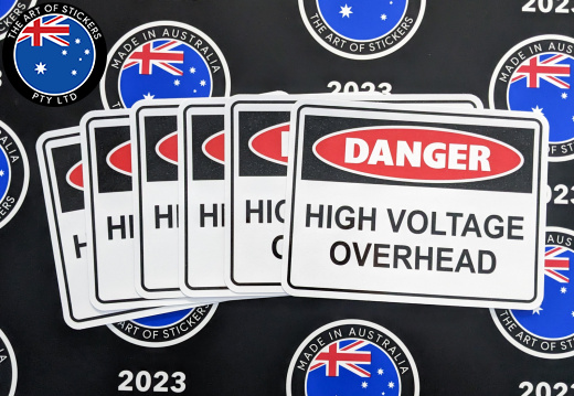 Catalogue Printed Contour Cut Die-Cut Danger High Voltage Vinyl Business Safety Signage Stickers