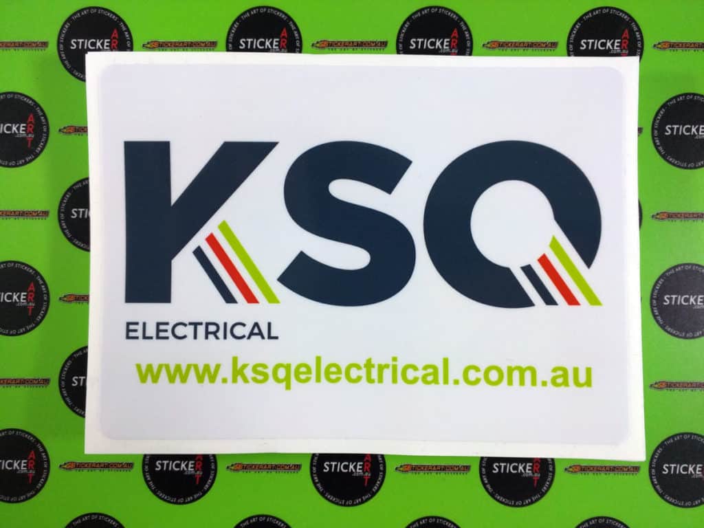 Custom Printed Stickers for KSQ Electrical based in Eight Mile Plains, Brisbane.