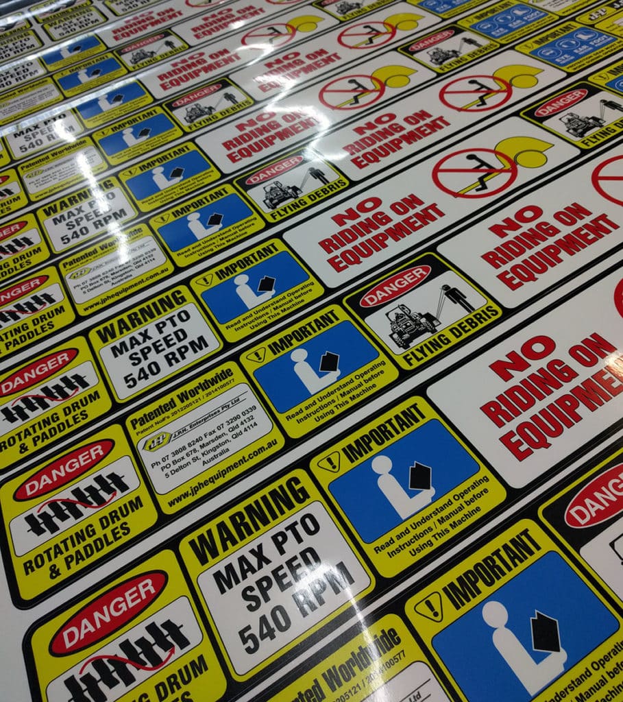 Safety Stickers for Equipment and Machinery