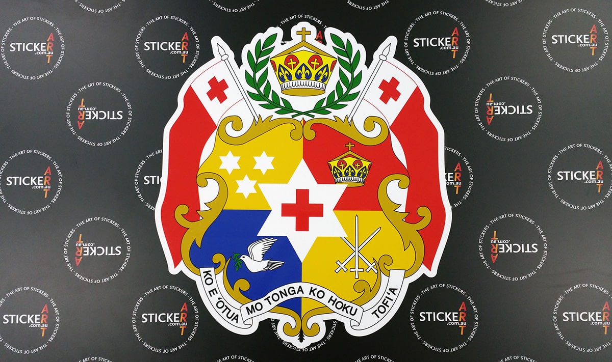 TONGA COAT OF ARMS DECAL  Size apr 300 mm by 300 mm 
