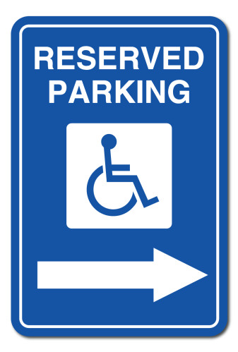 Disabled Reserved Parking Right Arrow