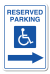 Disabled Reserved Parking Right Arrow - Inversed
