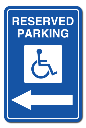 Disabled Reserved Parking Left Arrow
