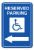 Disabled Reserved Parking Left Arrow