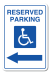 Disabled Reserved Parking Left Arrow - Inversed