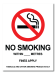 Custom No Smoking Within Metres Fines Apply