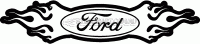 Ford Logo With Flames Contour