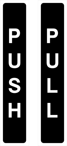 Push Pull Vertical (2 stickers)