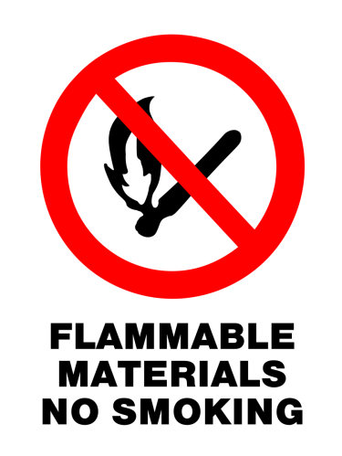 Prohibition - Flammable Materials No Smoking