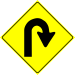 Traffic Signs - Sharp Bend Ahead