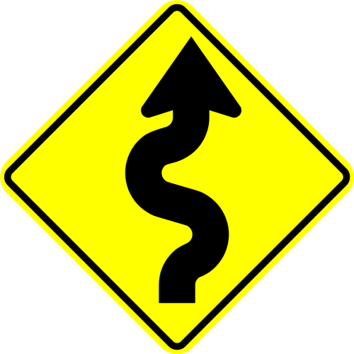 Traffic Signs - Winding Road Ahead