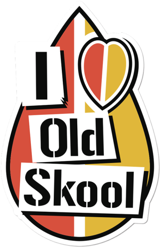 I Love Old Skool Printed Sticker