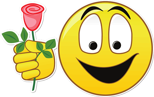 Smiley Face Rose For You Printed Sticker