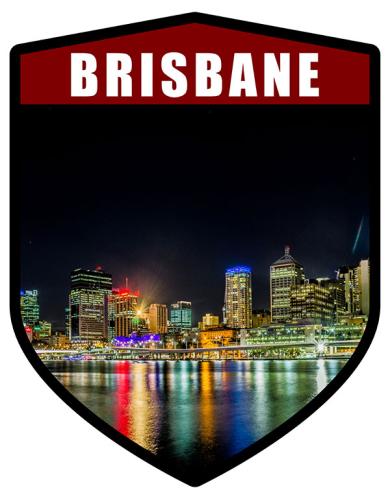 QLD Brisbane City Shield Night Skyline