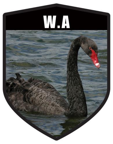 WA State Animal Black Swan Shield