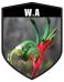 WA State Flower Red and Green Kangaroo Paw Shield