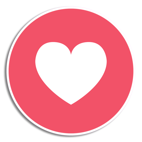 Facebook Reaction Heart with Outline