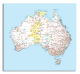 Map of Australia with Major Roads - Square for Table Tops and Panels