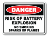 Danger - Risk Of Battery Explosion No Smoking Sparks Or Flames