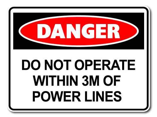 Danger Do Not Operate Within 3M Of Power Lines [ID:1906-10446]