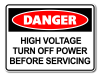 Danger High Voltage Turn Off Power Before Servicing [ID:1906-10458]