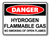 Danger Hydrogen Flammable Gas No Smoking Or Open Flames [ID:1906-10501]