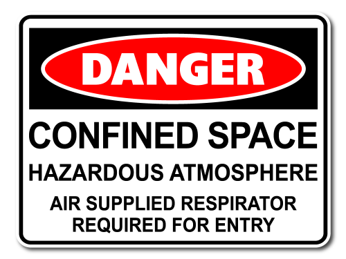 Danger Confined Space Hazardous Atmosphere Air Supplied Respirator Required [ID:1906-10515]