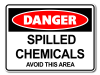 Danger Spilled Chemicals Avoid This Area [ID:1906-10548]