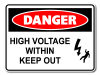 Danger High Voltage Within Keep Out [ID:1906-10568]