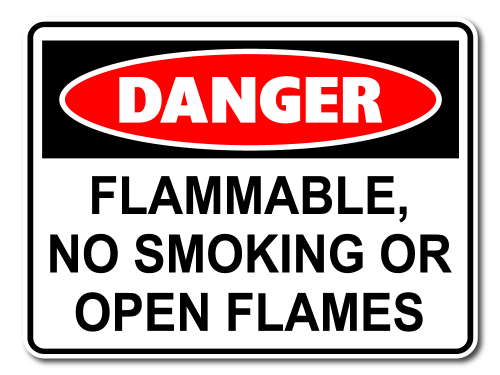Danger Flammable No Smoking Or Open Flames [ID:1906-10609]