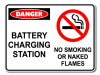 Danger Battery Charging Station No Smoking Or Naked Flames [ID:1906-10628]