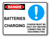 Danger Batteries Charging Charge Must Be Shut Off Before Connecting Or Disconnecting [ID:1906-10631]