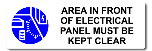Mandatory Area In Front Of Electrical Panel Must Be Kept Clear Wide [ID:1908-10831]