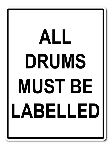 All Drums Must Be Labelled