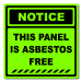 Notice This Panel Is Asbestos Free