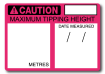 Caution Maximum Tipping Height