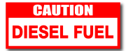 Caution Diesel Fuel
