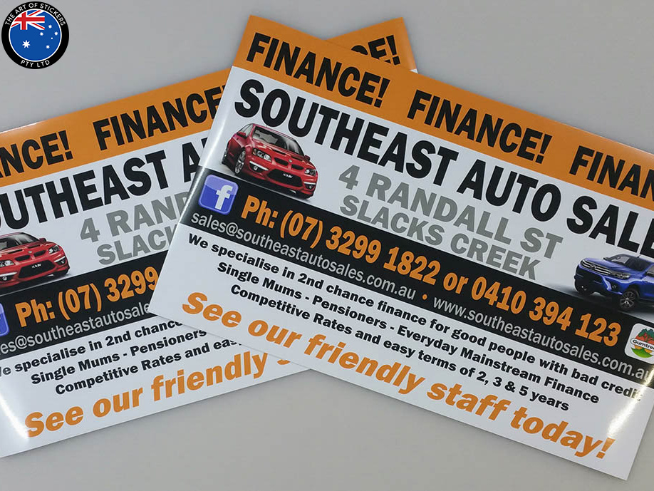 20170424 custom printed southeast auto sales finance stickers