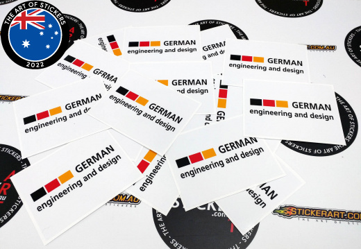 2016 09 german engineering and design custom stickers for display stand