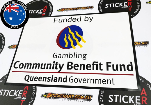 2016 09 queensland goverment gambling community benefit fund vinyl cut sticker