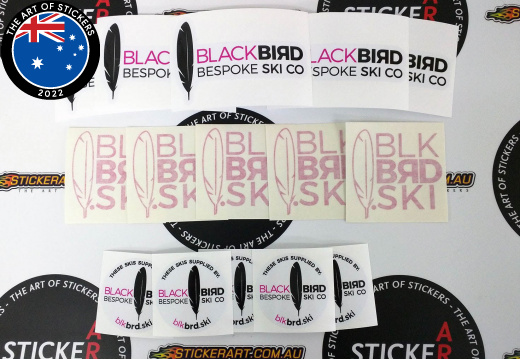 1607 black bird bespoke ski co custom printed vinyl cut stickers decals