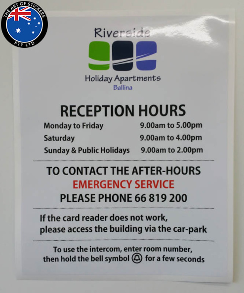 201612-custom-sticker-sign-riverside-holiday-reception-hours-printed.jpg