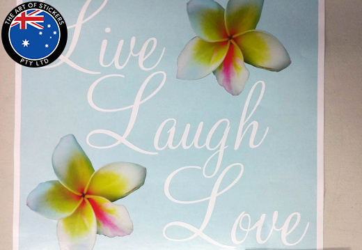 2016 10 custom vinyl cut printed sticker live laugh love frangipani