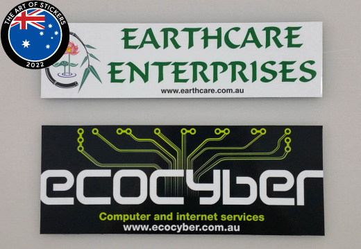 20170605 custom printed ecocyber earthcare business stickers