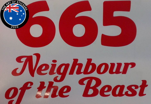 Neighbour of the beast design vinyl cut sticker decal