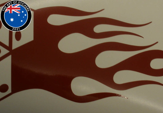 dice and flames decal sticker