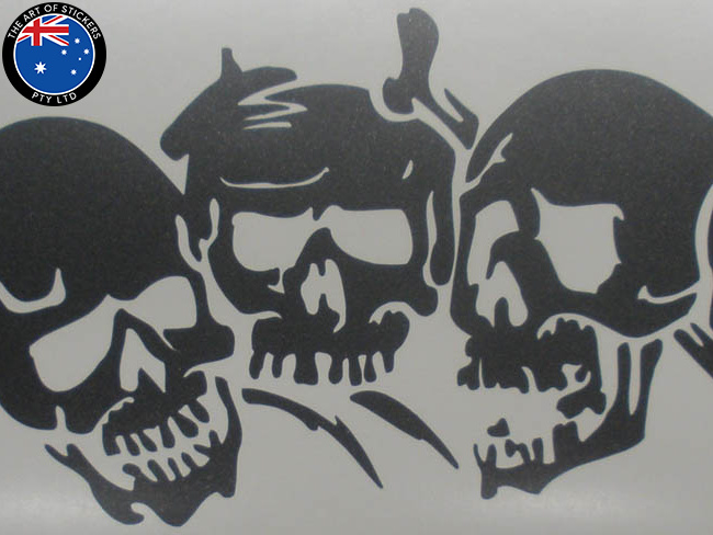 row of skulls decal sticker